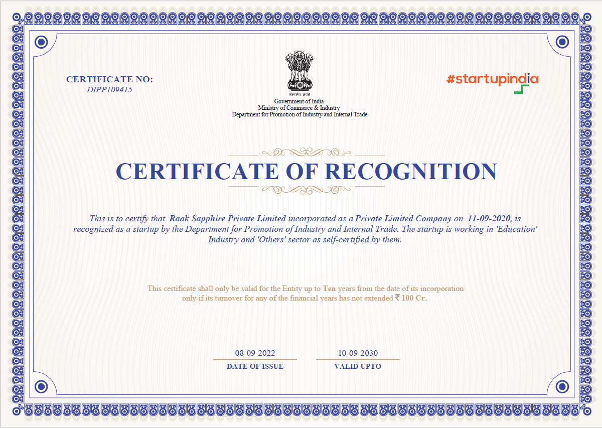Raak Certificate